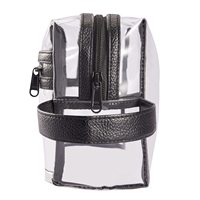Pochette de rangement pour cosmétiques en PVC transparent avec fermeture éclair et poignée, résistante à l'eau, avec des fonctionnalités pratiques, MECO