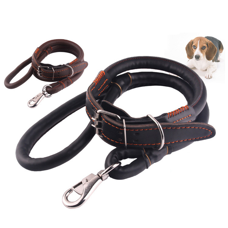 Wholesale Leather Dog Leash & Collar Set – Soft Genuine or Vegan Leather Pet Lead for Small to Large Dogs - View 2