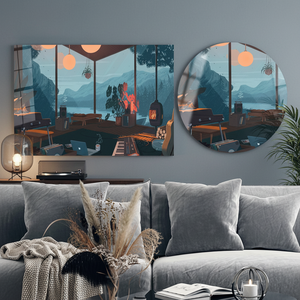 Tableau imprimé sur toile, thème Anime Lo-fi avec vue sur la ville moderne, ART SUR VERRE TÉRMÉRISÉ - Product Image 3