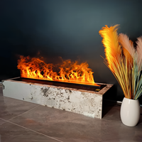 Cheminée électrique d'intérieur à vapeur d'eau LED 3D de style français avec minuterie à économie d'énergie à flamme 7 couleurs