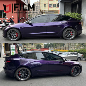 أفلام فينيل لتغليف السيارات بسعر المصنع، لون أرجواني وأسود، ذاتية اللصق، لامعة وغير لامعة، لفائف فينيل لتغليف السيارات - Product Image 2