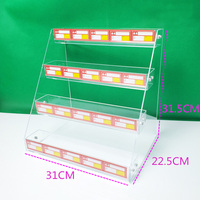 Étagère transparente à 4 niveaux pour cigarettes de supermarché Présentoir en acrylique pour magasins