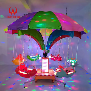 Carrusel Eléctrico Infantil de 360 Grados con 6 Asientos, Diseño de Avión con <span class=keywords><strong>Sombrilla</strong></span> - Product Image 2