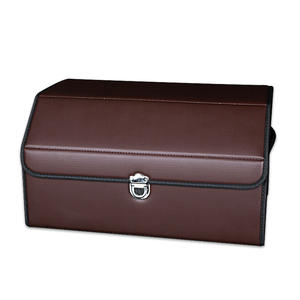 Caja de Almacenamiento Multifuncional para Auto, Organizador de Maletero Plegable de Cuero Color Borgoña para Vehículo - Product Image 2