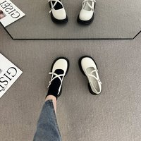Chaussures Mary Jane pour femmes, style japonais tendance, talons épais, escarpins pour étudiantes, en cuir PU, avec bride à la cheville, chaussures habillées décontractées