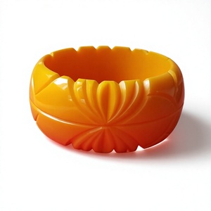 Vintage Round New Resin Design <b>Bangle</b> Vase Sets Stylish with Floral Pattern in Yellow Black and Teal Party for Home Decoration - Product Image 5