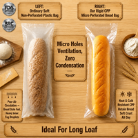 Sacs à pain micro-perforés en CPP haute clarté pour fabricants d'emballages de boulangerie - Vente en gros