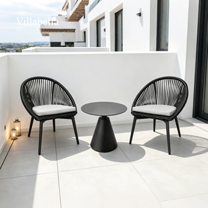 Chaise de salle à manger de <span class=keywords><strong>jardin</strong></span> moderne en rotin PE, mobilier de patio, <span class=keywords><strong>fauteuil</strong></span> d'extérieur en <span class=keywords><strong>aluminium</strong></span> pour hôtel, villa, restaurant, résistant aux UV - Product Image 1