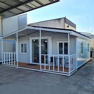 Maison conteneur modulaire préfabriquée extensible de 40 pieds, alimentée à l'énergie solaire, couleurs personnalisables - 2 à 4 chambres pour usage familial ou bureautique - Product Image 1