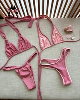 Op maat gemaakte zwemkleding fabrikanten luxe private label zwemkleding dames 2026 nieuwe print driehoekige bikini set groothandel