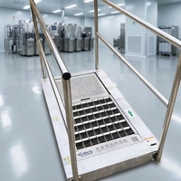 Machine de nettoyage de semelles certifiée CE pour salle blanche Classe 1000, brosse rotative automatique, nettoyeur de semelles en acier inoxydable 304 pour usine de plaquettes semi-conductrices