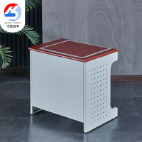 Bureau d'ordinateur en métal avec écran rotatif et couvercle amovible, table de formation éducative pour laboratoire informatique scolaire