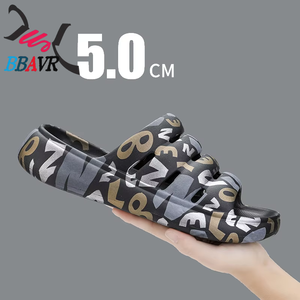 Best Selling Plus Size Men's Casual Outdoor <b>Slippers</b> Trendy Thick Bottom Lightweight Anti-Slippery Spring/Summer for Slow Walk - Product Image 3