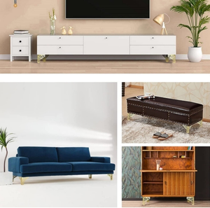 F45 sang trọng <span class=keywords><strong>Chrome</strong></span> vàng kim loại đồ nội thất chân bên cạnh giường ngủ băng ghế dự bị chân cho sofa giường & Tủ Chất lượng cao & phong cách - Product Image 6