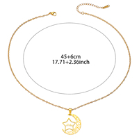 Collar de Joyería de Moda con Colgante de Acero Inoxidable de Alta Calidad con Diseño Islámico Árabe de Luna y Estrellas para Hombres y Mujeres, Venta al por Mayor