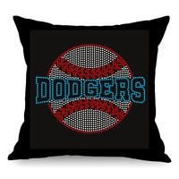 Cheer Baseball Strass Conception Hot Fix Dodgers Strass Fer sur Transfert De Chaleur Presse Fer sur Patch Conception pour Vêtements