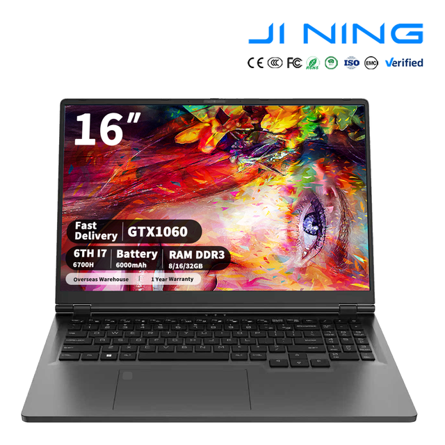 New 16" Inch Intel Core I7 6700H GTX 1060 1920x1200 Wireless Gaming Laptop 16GB/32GB RAM SSD IPS English Backlit 6000mAh UK