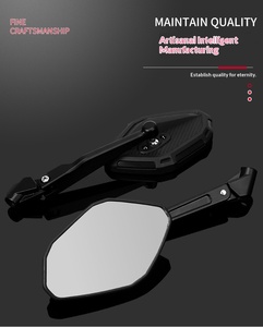 Espejos Retrovisores Laterales Duraderos para Motocicleta, Carcasa con Textura de Carbono, Vástago Ajustable, Espejos de Repuesto para Scooter - Product Image 2
