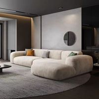 Ensemble de canapés modulaires en tissu de style italien moderne, canapé en forme de L pour salon de villa, meubles haut de gamme pour la maison