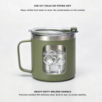 Mug à café en céramique Pure Taste de 14 oz, mug de voyage isotherme en acier inoxydable 18/8 sans soudure