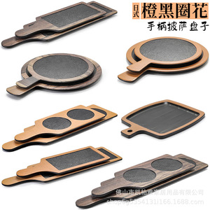 Creative <b>melamine</b> handle <b>plates</b>, flat <b>plates</b>, steak <b>plates</b>, pizza <b>plates</b>, Korean sashimi and barbecue plating, Western - Product Image 2