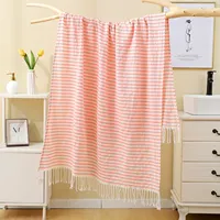 LOGO personnalisé 100% coton Fouta turc serviette de plage Peshtemal Extra Large 180*100CM dépouillé turc Mandala serviette de plage