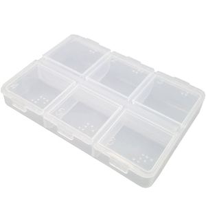 Boîte à pilules portable en plastique sans BPA à 6 compartiments, personnalisable, pour sac à main ou poche, couleur bleue - Product Image 1