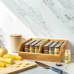 Wooden Desktop Organizer Rectangle Natural Wood Color <b>Open</b> Top With Compartments Office Storage Box For Desk Accessories - Product Image 3