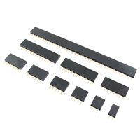 Konektor PCB Soket Strip Baris Tunggal 40P 2/3/4/5/6/7/8/9Pin 180 Derajat 2.54mm DIP Berg Stick Plastik Header Kustom Wanita