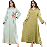 Abaya Kaftan en maille brodée de perles et strass, col en V, manches longues, vêtement islamique, robe de soirée, grande taille, vente en gros, sur mesure
