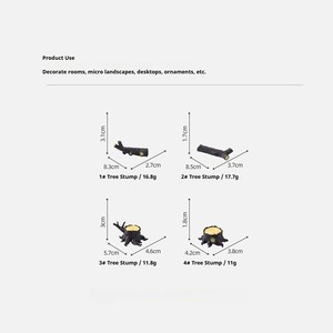 Ensemble d'ornements créatifs en résine en forme de souche d'arbre pour micro-paysages, jardinage DIY et décoration d'écosystèmes miniatures - Product Image 6