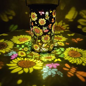 Lanterne <span class=keywords><strong>solaire</strong></span> rétro en fer forgé motif tournesol, éclairage paysager extérieur étanche, statues de jardin, décor de patio, fournisseur en gros - Product Image 6