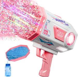 Pistolet à bulles EPT 125 trous rose lumineux pour enfants, machine à bulles pour mariages, Pâques, fêtes en plein air, cadeaux - Product Image 1