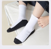Chaussettes courtes en coton pour enfants, garçons et filles, avec semelle noire, pour l'école et les étudiants - Vente en gros