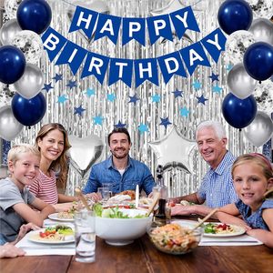 Décorations d'<span class=keywords><strong>anniversaire</strong></span> bleues pour <span class=keywords><strong>homme</strong></span>, fournitures de fête d'<span class=keywords><strong>anniversaire</strong></span> pour lui, elle, femme, garçon, fille, ensemble de <span class=keywords><strong>décoration</strong></span> de fête pour 16e, 20e, 21e, 22e, 25e, 30e <span class=keywords><strong>anniversaire</strong></span> - Product Image 2