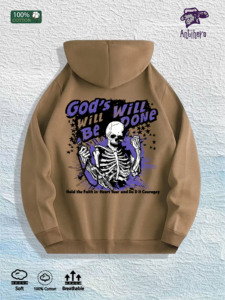 Sudadera con Capucha con Estampado de Antihéroe La Voluntad de Dios Será Hecha - 100% Algodón, Almacén de EE. UU., 7 Colores - Product Image 5