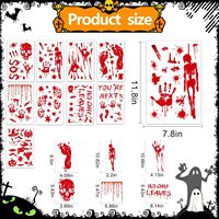 Autocollants statiques double face pour fenêtre Halloween Merri Wish : empreintes de mains et de pieds sanglantes pour décoration de fête sur porte en verre