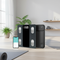 Báscula Digital Inteligente para Baño con Sensor, Material de Vidrio, Capacidad de 180 kg, Medición de Grasa Corporal, para Uso Doméstico