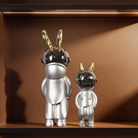 Sculpture de lapin mécanique en résine Art Déco, décoration de luxe pour la maison, salon, bureau, table