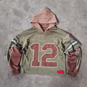 YSJY Fabricant Personnalisé Streetwear Sports Football Basketball Football Imprimer Vintage Mesh Jersey Hoodie Hommes - Product Image 2