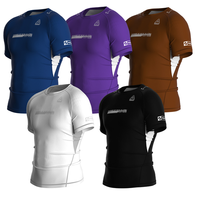 Anime Element Men's Rashguard Round Neck Anti-wrinkled Short Sleeve Compression T-shirt for Martial Arts