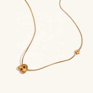 Dingran 2024 nueva moda 18K chapado en oro 26 letras burbuja collares impermeable joyería de acero inoxidable - Product Image 5