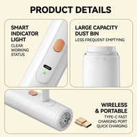 Nouvel aspirateur de voiture compact sans fil 120W, alimenté par batterie USB, pour la poussière sèche, la fumée de cigarette et les grains de café