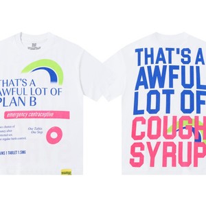 Camiseta Gráfica Oversize para Hombre con Parodia de Plan <span class=keywords><strong>B</strong></span>, Estampado de Etiqueta Farmacéutica Blanca, Estilo Pop Art, Streetwear, Hip Hop, Algodón - Product Image 4