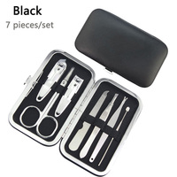 Kit de coupe-ongles de luxe 7-en-1 personnalisé avec logo, en acier inoxydable, idéal pour les voyages, ensemble de manucure et soins des ongles personnels pour les pieds et les bébés