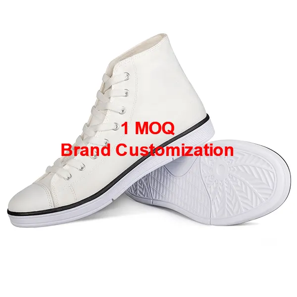 Venta al por mayor 1 MOQ clásico de encaje-logotipo personalizado y diseño de Mujeres de alta estilo superior zapatos de lona vulcanizados zapatos mujer