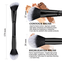 Nouveauté : Pinceaux de maquillage pour le visage en fibres végétales, double embout, manche en bois, format voyage, personnalisables, luxe, haute qualité