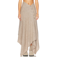 Suéter Largo de Punto para Mujer, Estilo Casual, Cintura Baja, Antiarrugas, Minimalista y Chic, Color Beige, con Detalle de Botones Asimétricos, Marca Wisrise