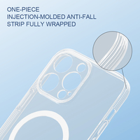 Coque de téléphone transparente en TPU anti-jaunissement avec chargement magnétique sans fil pour iPhone 11 12 13 14 15 16 17 Pro Max (vente en gros)