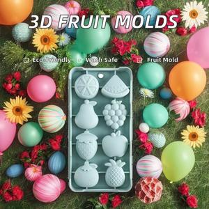Moule à glaçons 3D en silicone pour crème glacée, forme pastèque et fraise, pour cuisine, vente chaude, commande minimum 10 pièces - Product Image 2